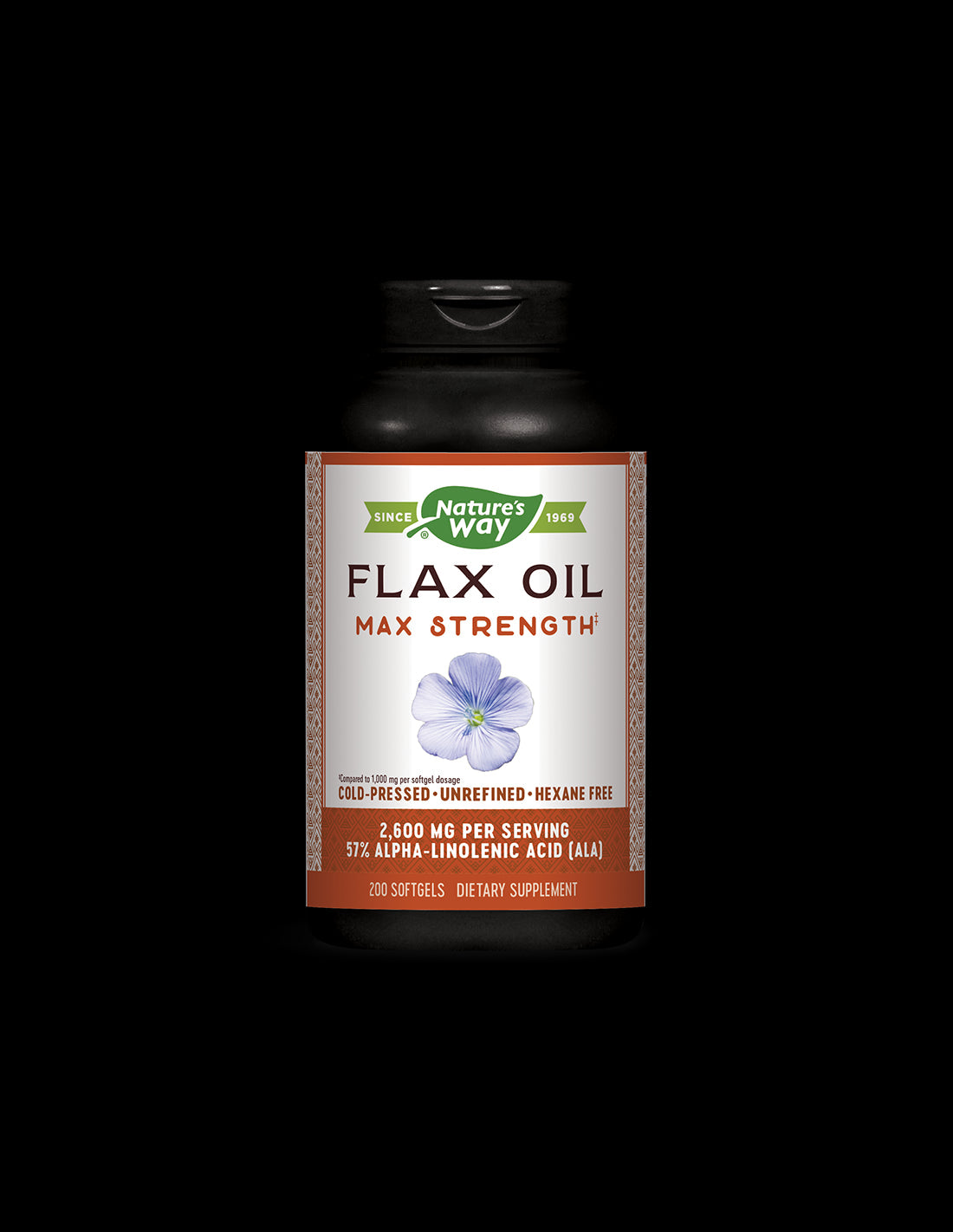 Flax Oil 1300 mg 57% ALA - 200 Softgels - Nutra Best Europe