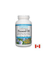 Certified Organic Flaxseed Oil - 180 Gel capsules - Nutra Best Europe