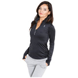 Women's sweatshirt / Long sleeve 01 LW Half-zip - Black - Nutra Best Europe