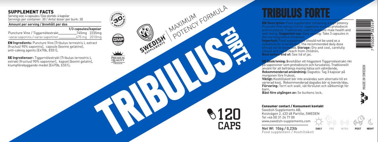 Tribulus Forte - 120 capsules - Nutra Best Europe