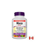 Maca Energy with Ginseng - Maca and Korean Ginseng, 90 capsules Webber Naturals - Nutra Best Europe