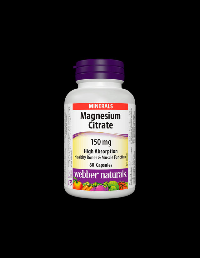 Magnesium Citrate / With high absorption / 150 mg, 60 capsules Webber Naturals - Nutra Best Europe