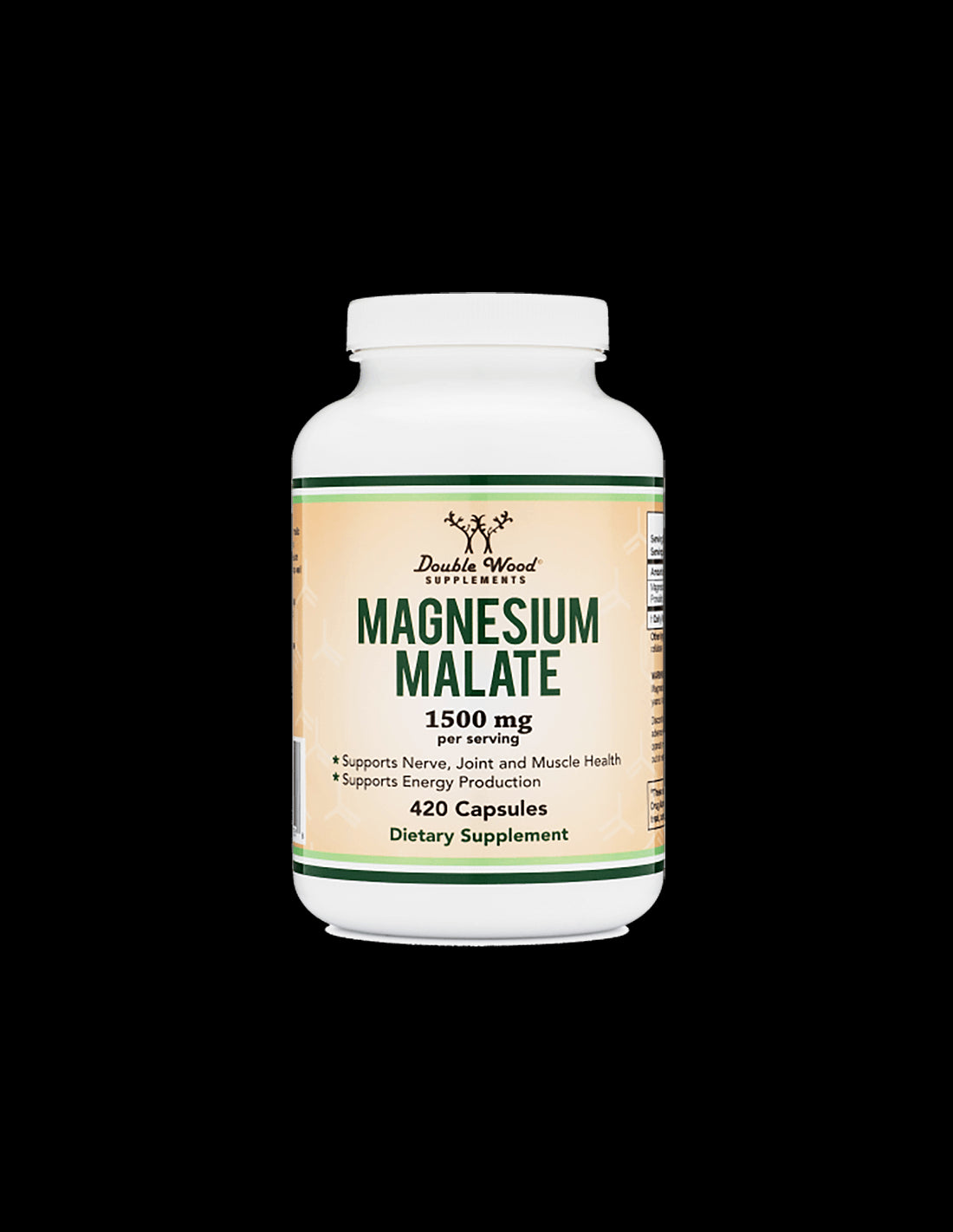 Magnesium malate, 420 capsules Double Wood - Nutra Best Europe