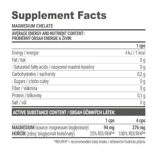 Magnesium Chelate 120 capsules - Nutra Best Europe