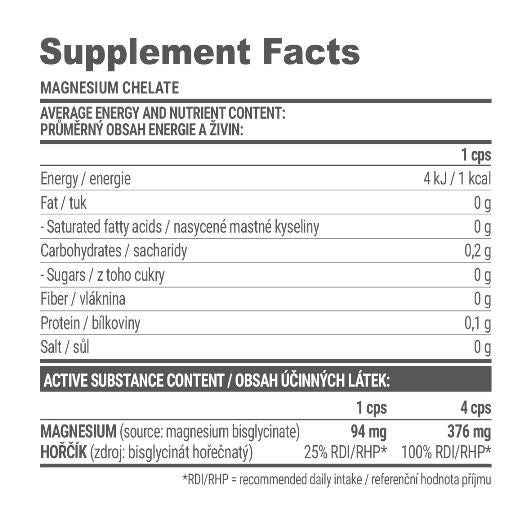 Magnesium Chelate - 120 capsules - Nutra Best Europe