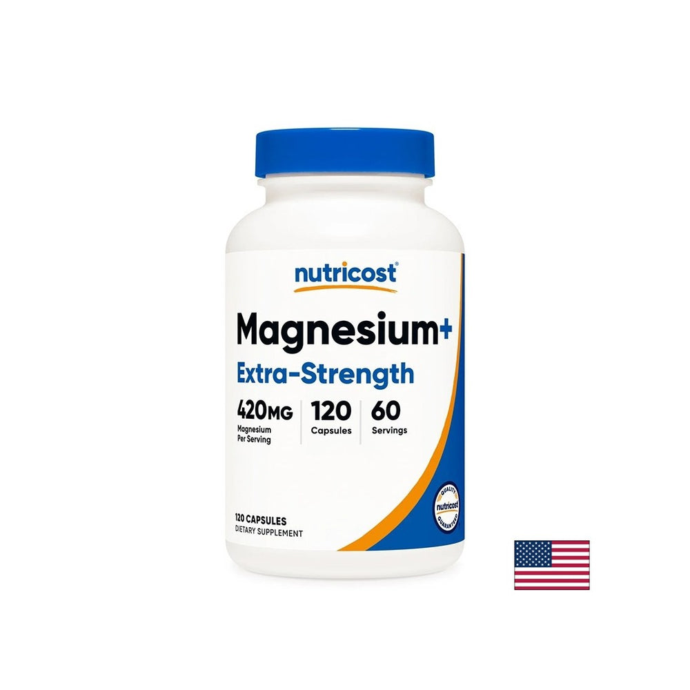 Magnesium+ (oxide + bisglycinate) – High-dose formula for muscle and nervous system support, 210 mg x 120 capsules - Nutra Best Europe