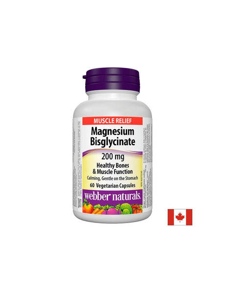 Magnesium Bisglycinate/ Magnesium (bisglycinate) 200 mg x 60 capsules Webber Naturals - Nutra Best Europe