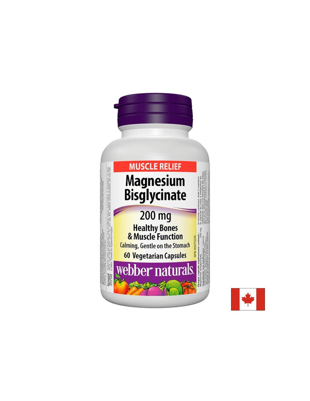 Magnesium Bisglycinate/ Magnesium (bisglycinate) 200 mg x 60 capsules Webber Naturals - Nutra Best Europe