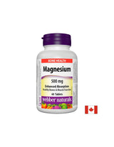 Magnesium 500 mg x 60 tablets with optimal absorption Webber Naturals - Nutra Best Europe