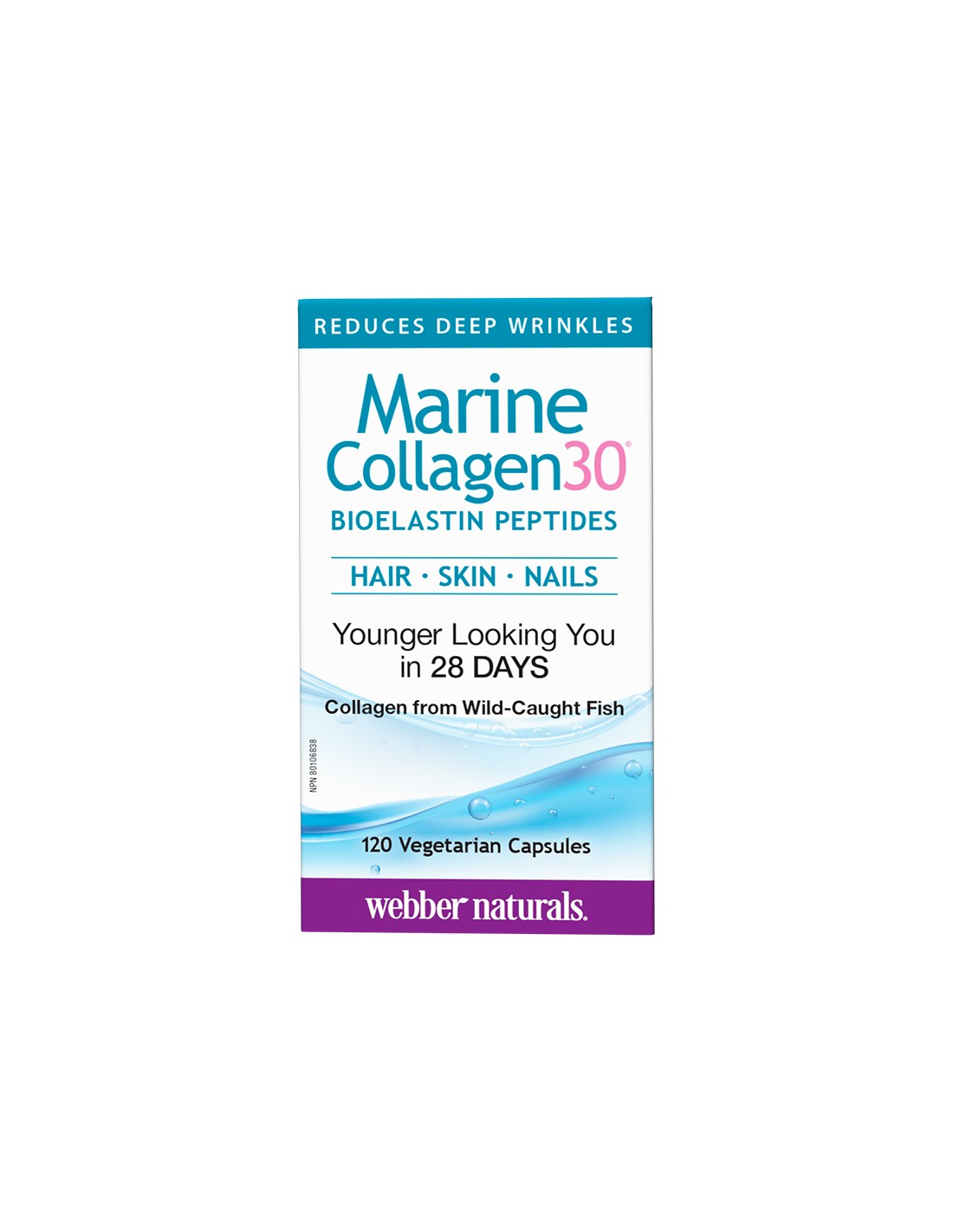 Marine Collagen30® Bioelastin peptides - Marine collagen with bioelastin peptides, 120 capsules - Nutra Best Europe