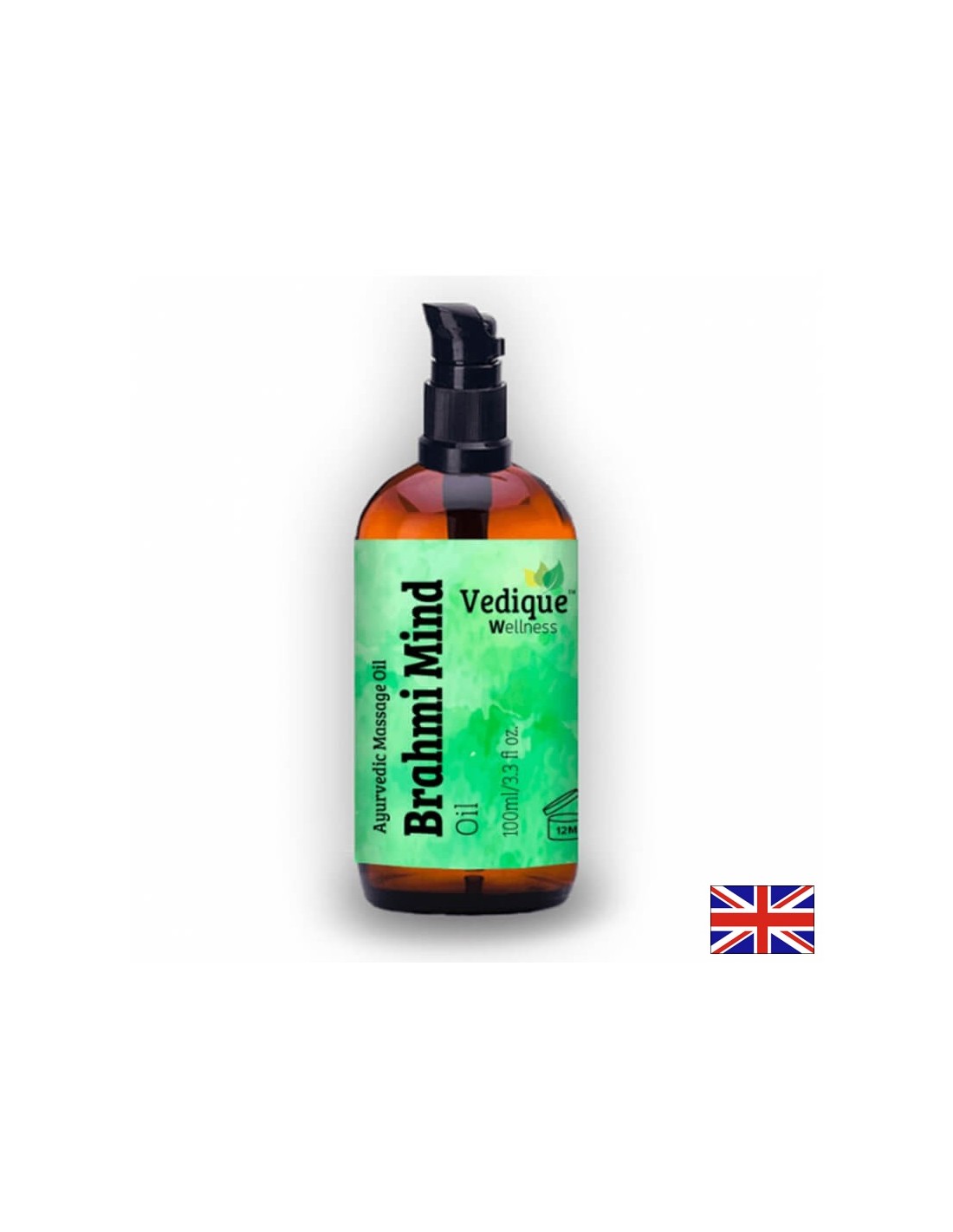 Massage oil from Brahmi (Brahmi) - for stress, depression and weak memory, 100 ml - Nutra Best Europe