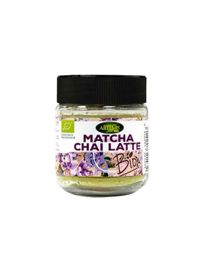 For flavoring drinks - herbal mixture Matcha Chai Latte - With matcha, nutmeg and other organic spices, 60 g, powder - Nutra Best Europe