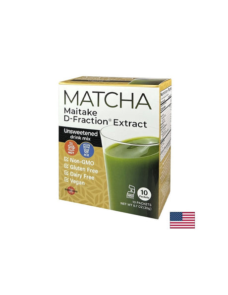 Matcha with Maitake Extract D-Fraction®, 10 sachets - Nutra Best Europe