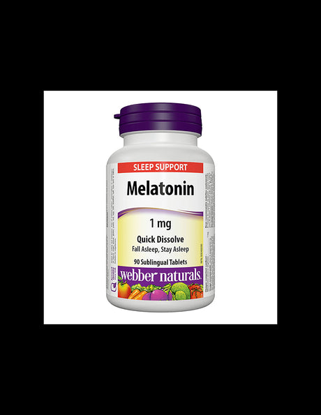 For insomnia - Melatonin 1 mg, 90 sublingual tablets Webber Naturals - Nutra Best Europe