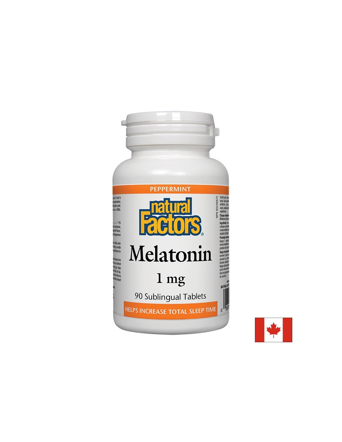 Melatonin 1 mg x 90 sublingual tablets Natural Factors - Nutra Best Europe