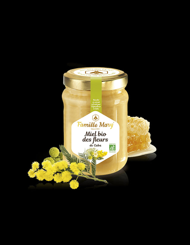 Organic royal palm and mimosa honey (from the island of Cuba) - Miel bio de fleurs de Cuba, 230 g - Nutra Best Europe