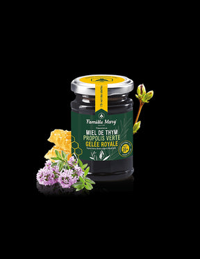 Miel De Thym, Propolis Verte, Gelee Royal /Honey from thyme, green propolis and royal jelly, 200 g Famille Mary - Nutra Best Europe