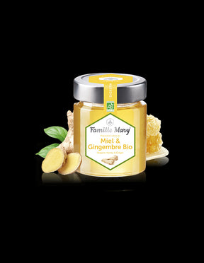 Miel & Gingembre Bio / Bio acacia honey + ginger (for good digestion), 170 g Famille Mary - Nutra Best Europe