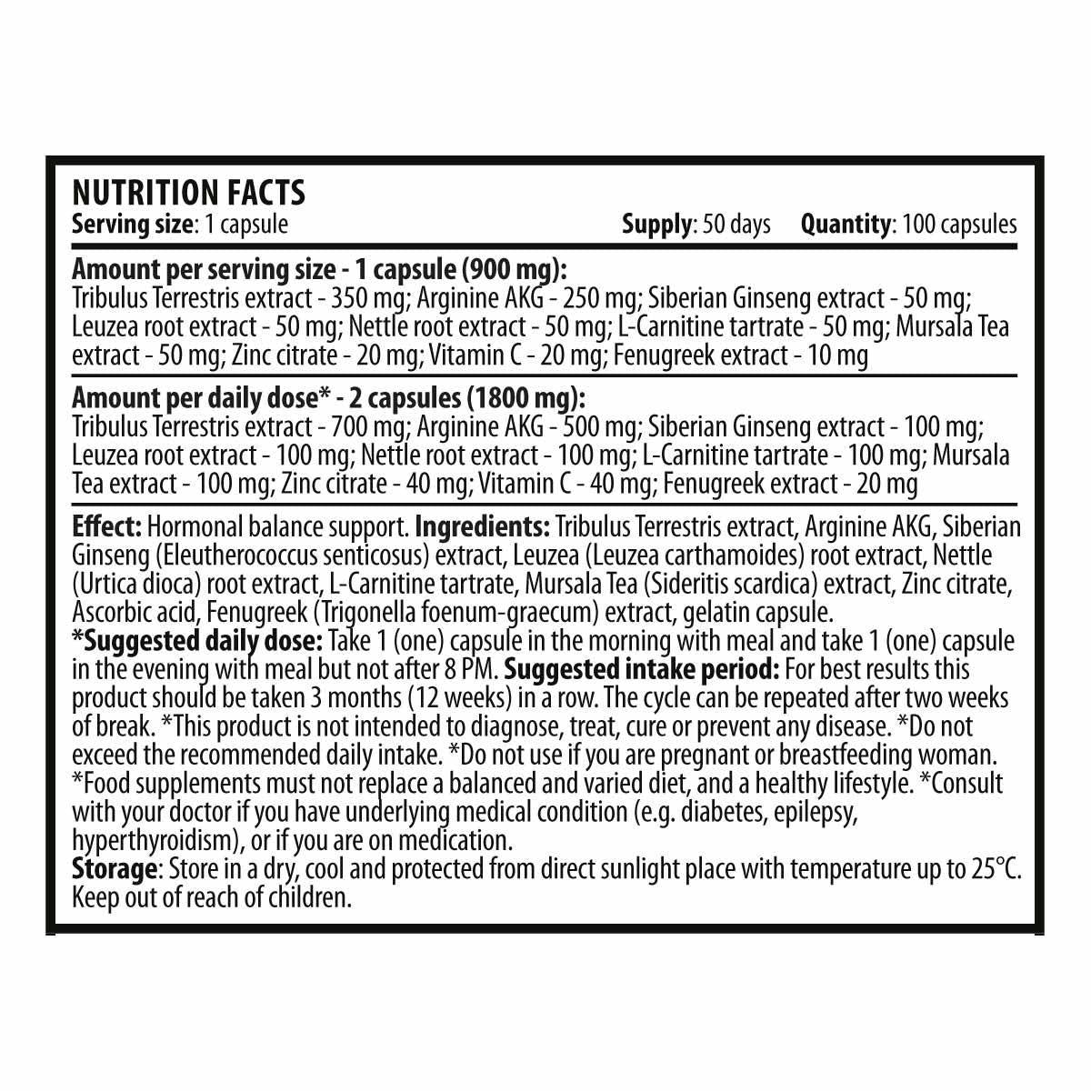 Military Testo 900 mg - 100 capsules - Nutra Best Europe