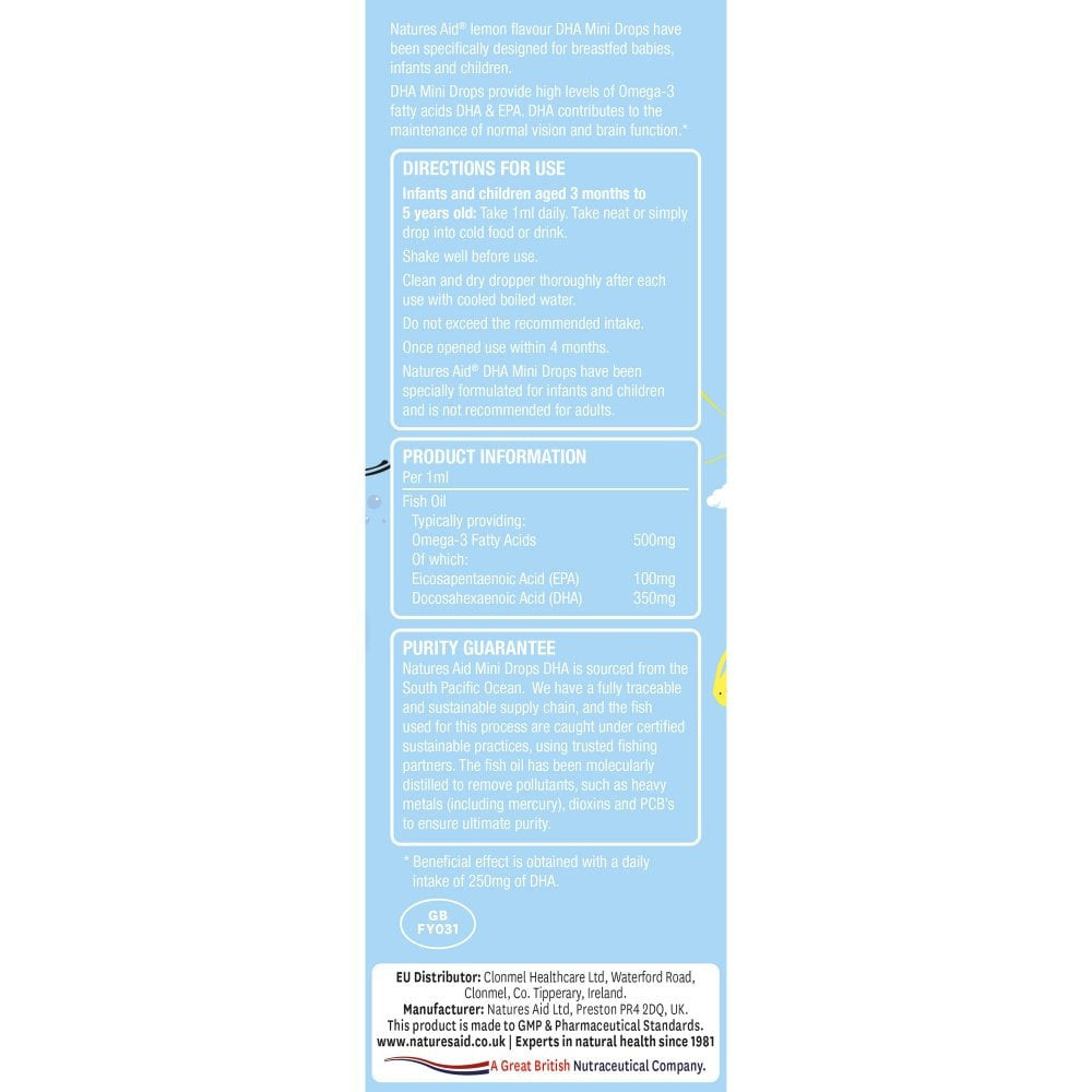 Omega 3 csepp gyermekeknek (Kids Omega-3 Mini Drops) 50 ml NaturesAid