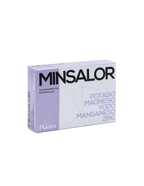 Minsalor Oligoelementos - Potassium, magnesium, iodine, manganese, zinc / For weight reduction, 20 ampoules to drink Artesania - Nutra Best Europe