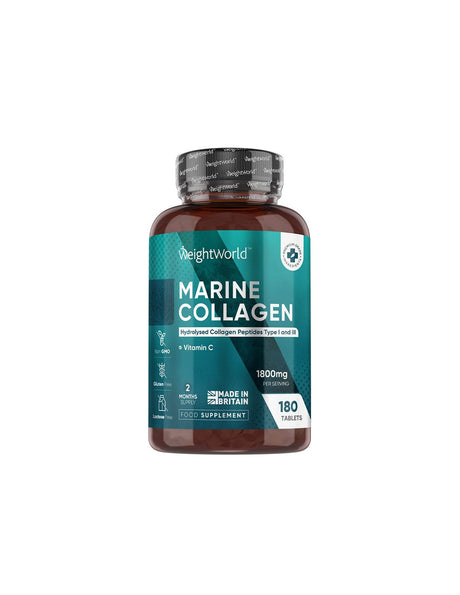 Young skin - healthy joints - Hydrolyzed marine collagen + Vitamin C, 180 tablets - Nutra Best Europe
