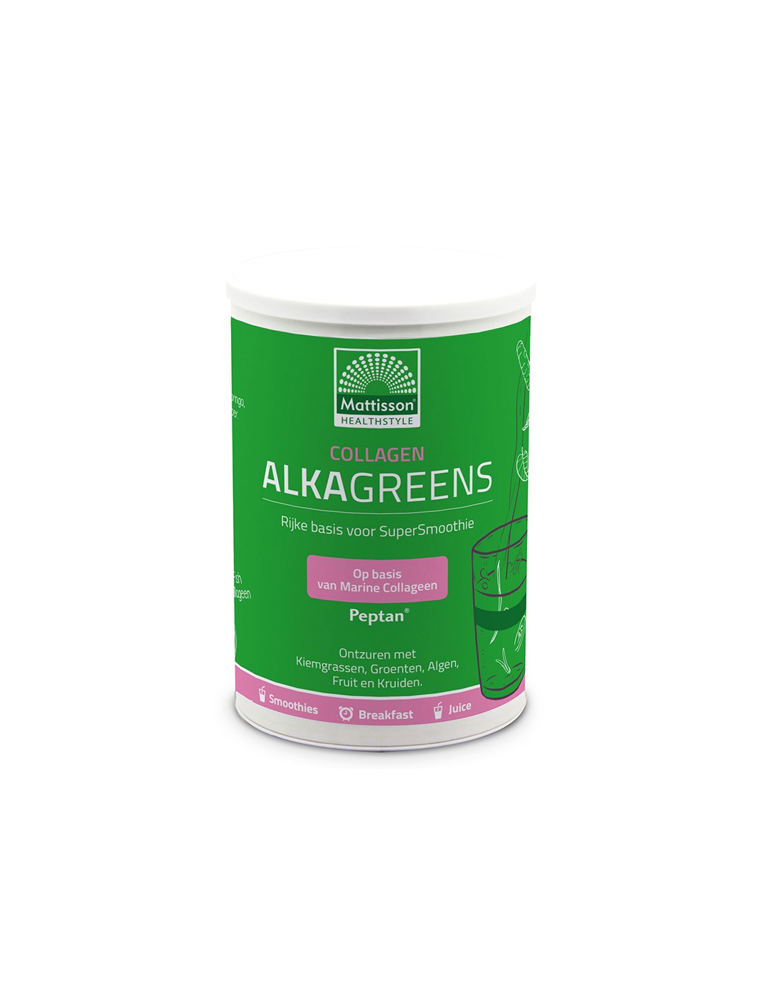 Young skin - healthy joints - Marine Collagen Alka Greens, 300 g - Nutra Best Europe