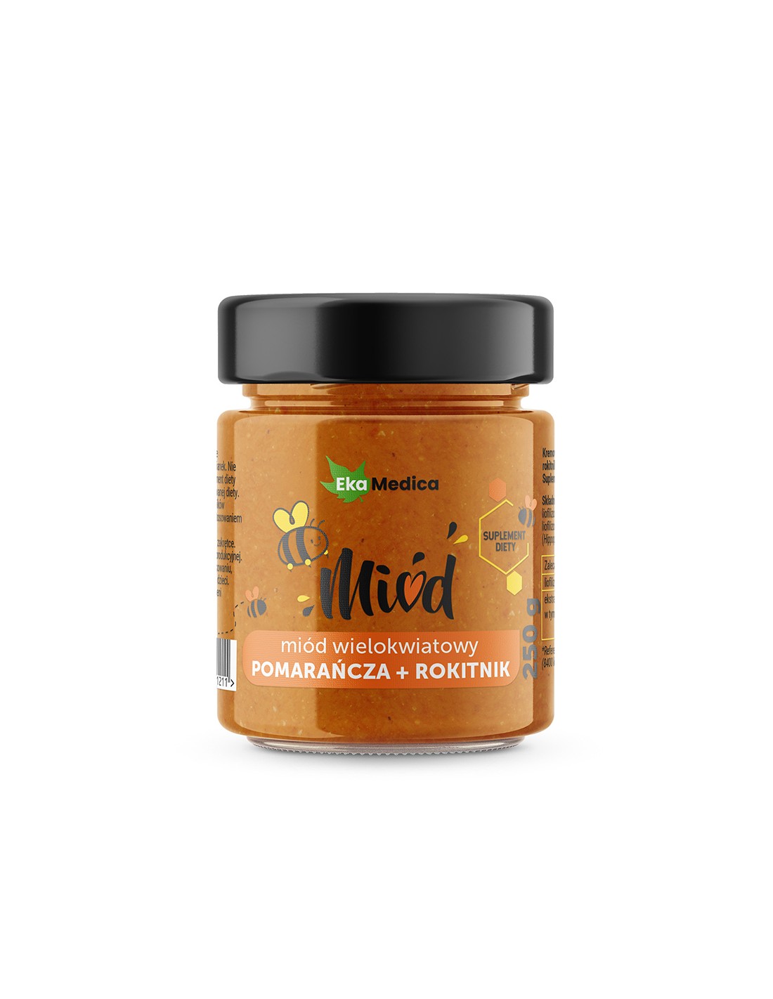 Multicolored honey with orange and sea buckthorn, 250 g EkaMedica - Nutra Best Europe