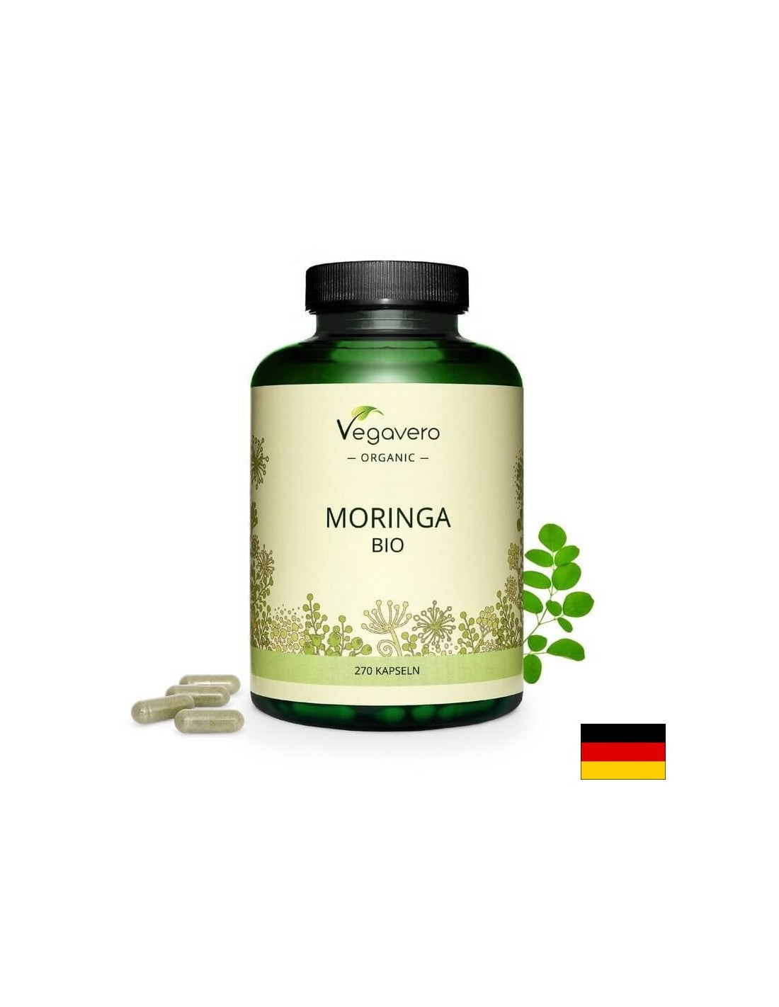 Moringa Bio, 270 capsules, 100% Vegan Vegavero - Nutra Best Europe