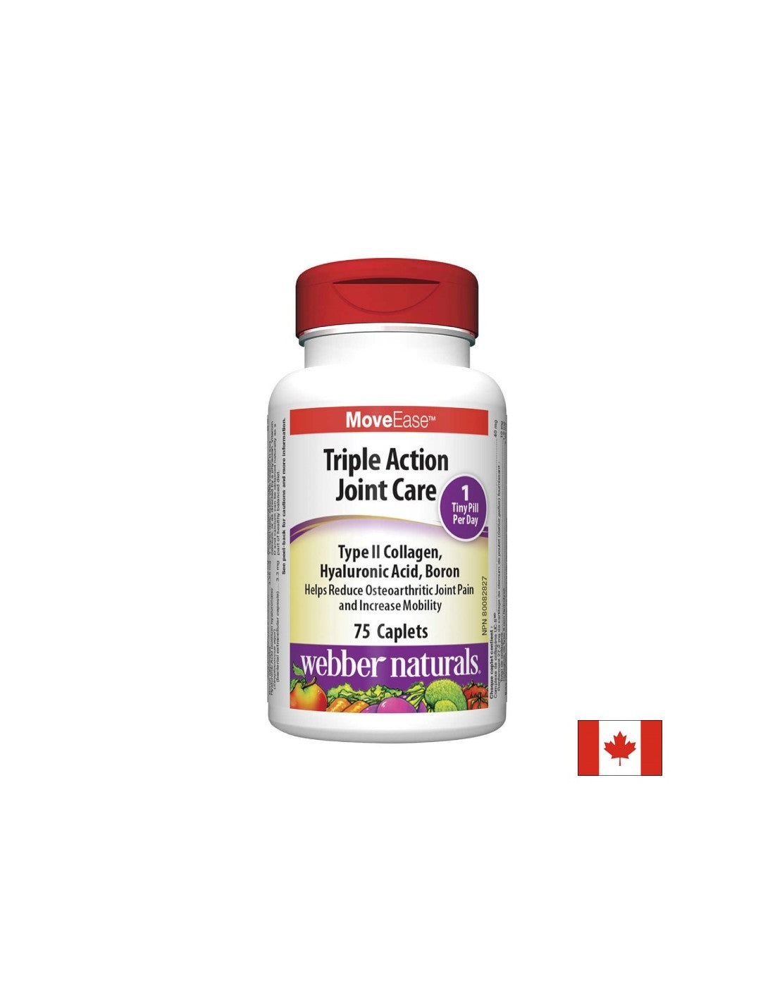 MoveEase™ Triple Action Joint Care - Triple joint care with collagen, boron and hyaluronic acid, 75 caplets - Nutra Best Europe