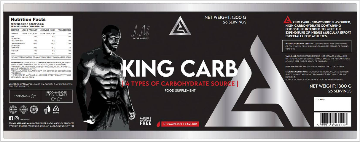LA King Carb | 4 Type Carb Matrix - 1300 grams - Nutra Best Europe