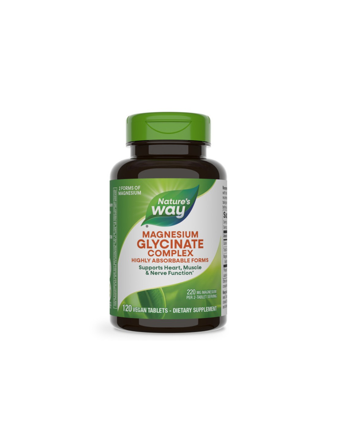 Muscle function, heart and neurological health - Magnesium (bisglycinate, malate), 110 mg x 120 V-tablets - Nutra Best Europe