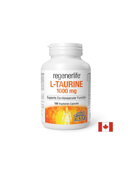 Muscle and heart function - RegenerLife™ L-Taurine, 1000 mg x 120 capsules - Nutra Best Europe
