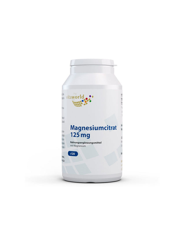 Muscular, cardiac and nervous system - Magnesium (citrate), 125 mg (citrate) x 120 capsules - Nutra Best Europe