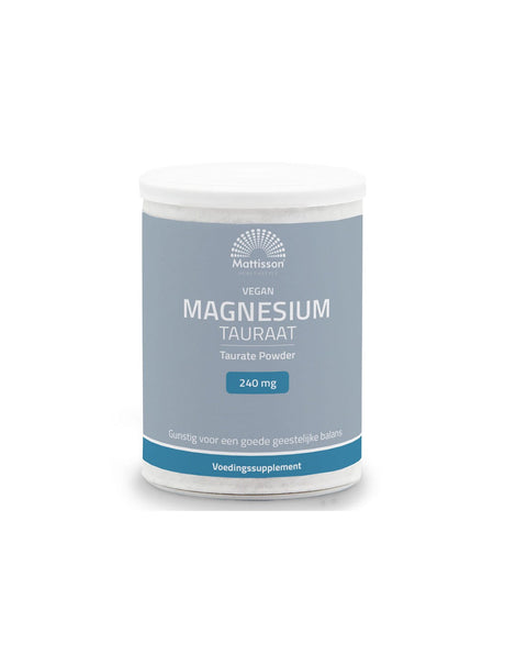 Muscular, Cardiac and Nervous System - Magnesium (Taurate) Vegan, 240mg x 250g Powder - Nutra Best Europe