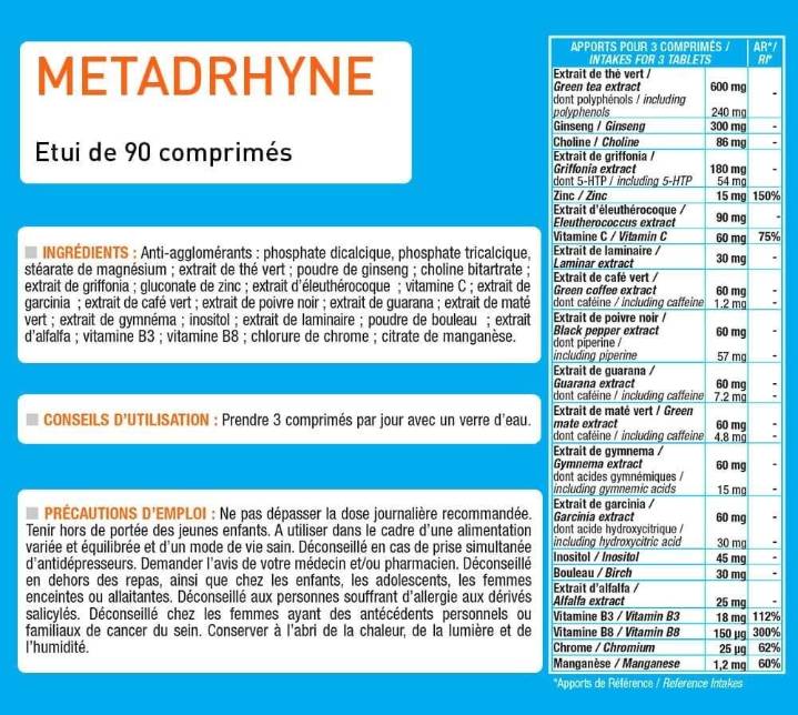 Metadhryne | Thermogenic Fat Burner 90 capsules - Nutra Best Europe