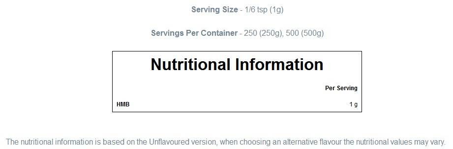 100% HMB Amino Acid - 250 grams - Nutra Best Europe