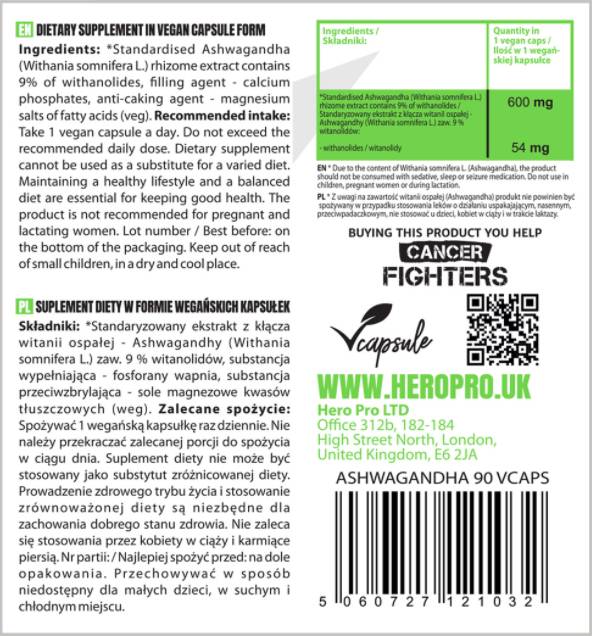 Ashwagandha Extract 600 mg - 90 capsules - Nutra Best Europe