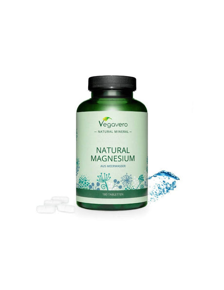 Natural Magnesium, 180 tablets, 100% Vegan Vegavero - Nutra Best Europe