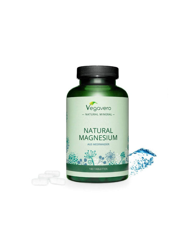 Natural Magnesium, 180 tablets, 100% Vegan Vegavero - Nutra Best Europe