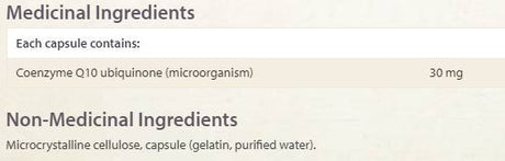 Coenzyme Q10 30 mg 60 capsules - Nutra Best Europe