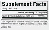 B12 Methylcobalamin 5000 mcg - 60 Chewable Tablets - Nutra Best Europe