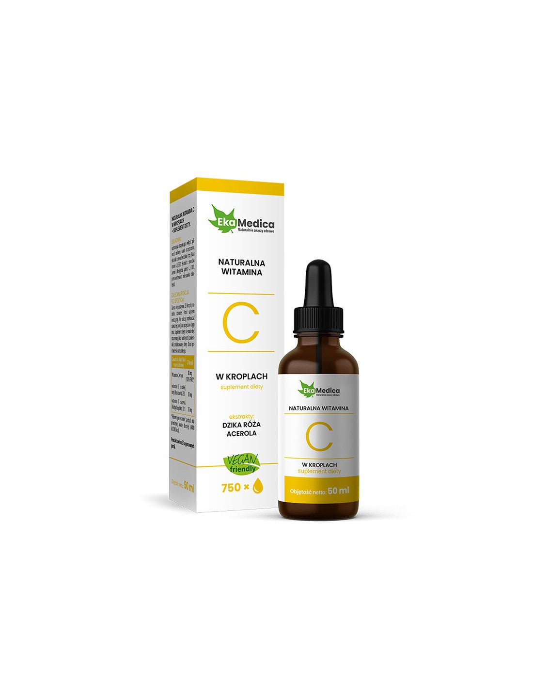 Natural vitamin C 80 mg drops, 50 ml EkaMedica - Nutra Best Europe