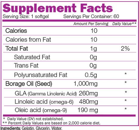 Borage Oil - 60 Gel capsules - Nutra Best Europe