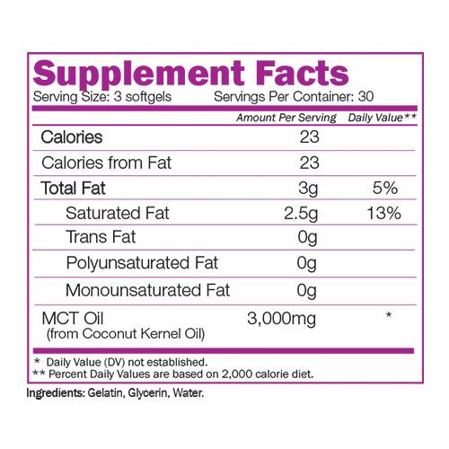 MCT Oil - 90 Gel Capsules - Nutra Best Europe