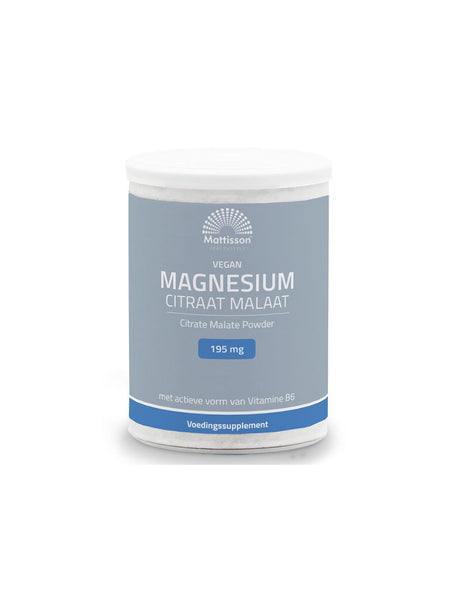 Nervous and cardiovascular systems - Magnesium (citrate, malate) vegan + vitamin B6, 125 g powder - Nutra Best Europe