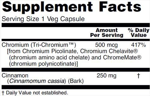 Tri-Chromium 500 mcg + Cinnamon - 90 capsules - Nutra Best Europe