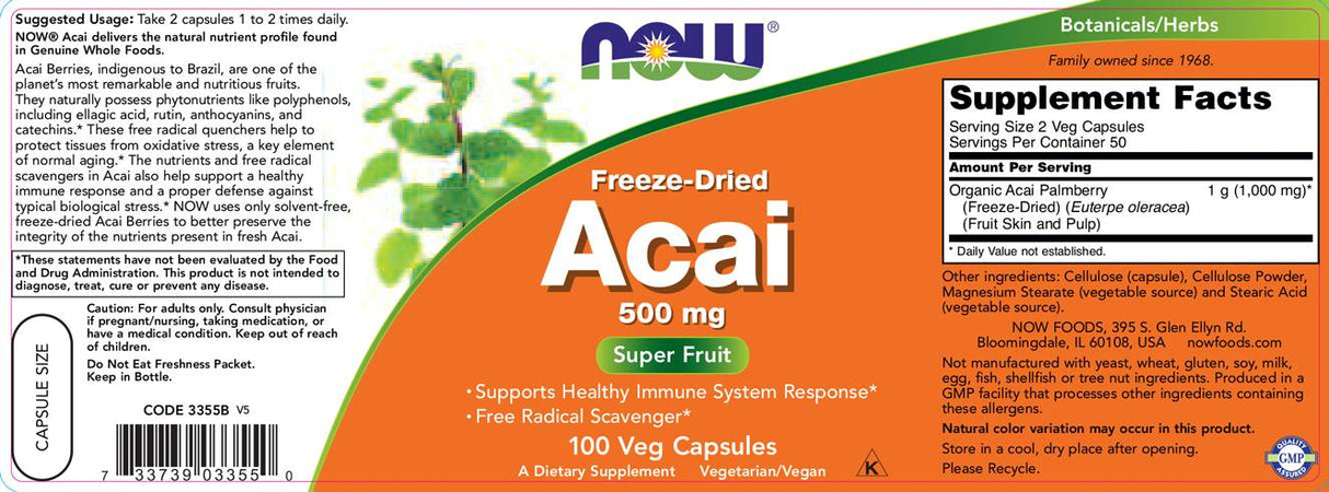 Acai 500 mg - 100 capsules - Nutra Best Europe