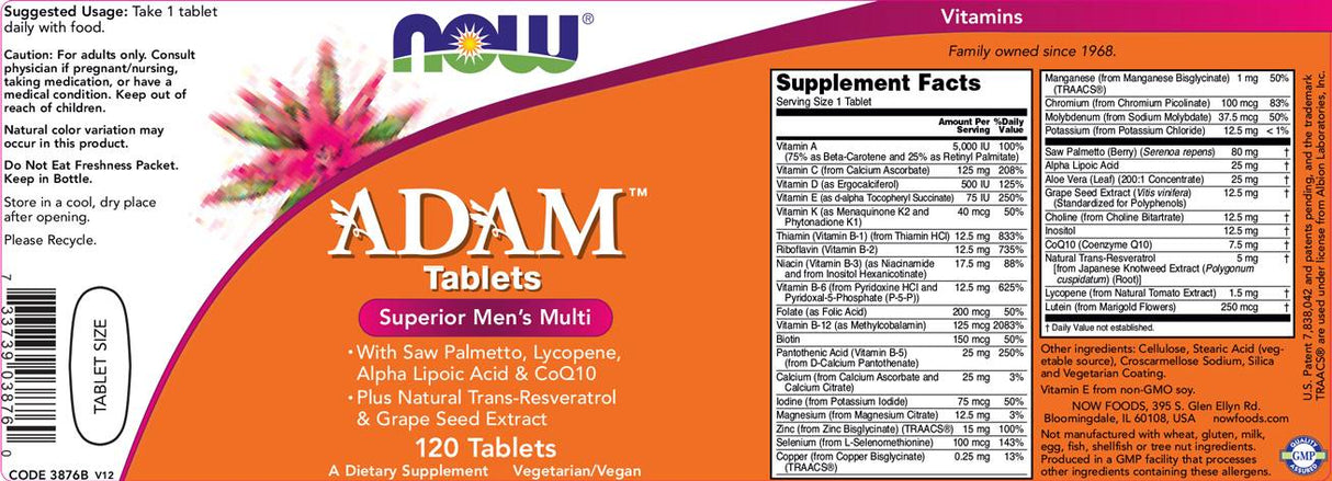 Adam Men's Vits - 120 Tablets - Nutra Best Europe