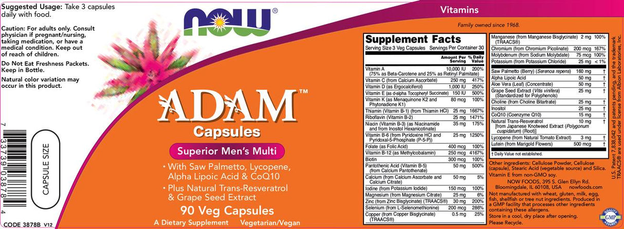 Adam Men's Vits - 90 Gel capsules - Nutra Best Europe